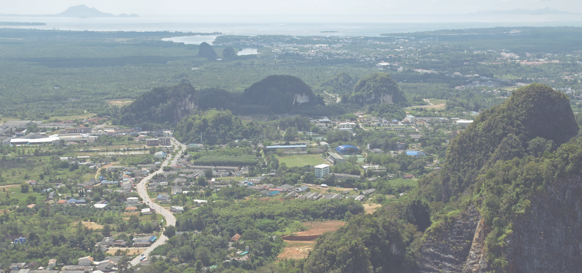 View from Tiger Cave Temple (Wat Tham Sua) in Krabi town, Krabi, Thailand